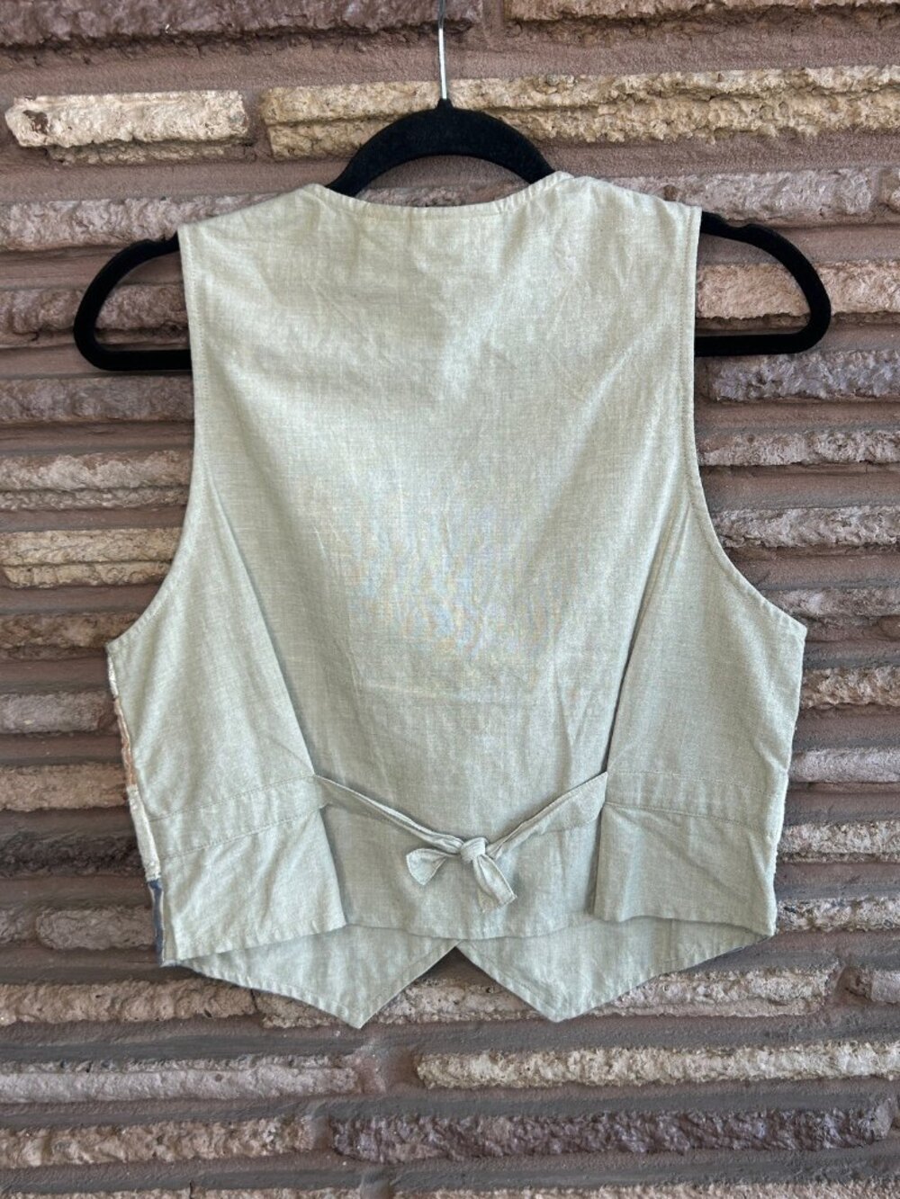 Vintage 90s Vest Patchwork Floral Plaid Check 100% Cotton Victoria Jones - Picture 4 of 10